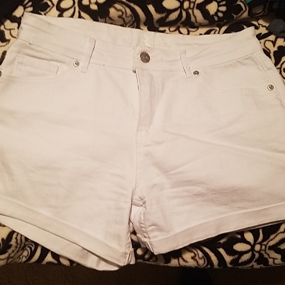 White denim shorts